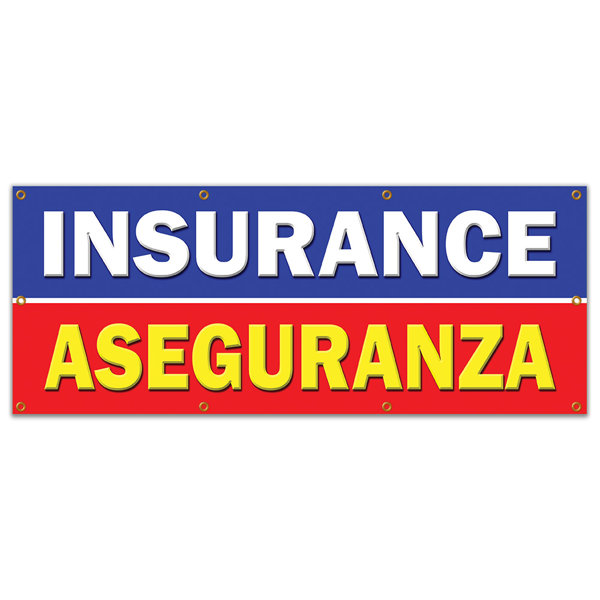 SignMission Insurance Aseguranza Banner Sign Wayfair